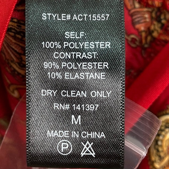 ASTR Chain Reaction Bodysuit Women’s Size M Surplice Wrap Front Long Sleeves - Picture 11 of 12